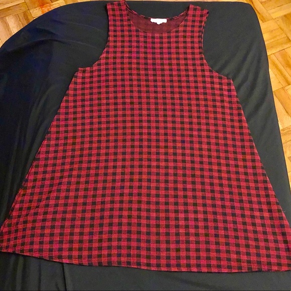 🎈Socialite red & black plaid sleeveless mini shift dress - Picture 2 of 5